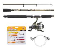 Mitchell Tanager Camo Rod and Reel Combo; 2.1 m Spinning Set for Allround Fishing, Includes Line and Lures, Ideal for Trout and Perch, Unisex, Green Camouflage