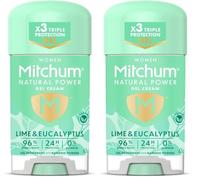 Mitchum Women's Natural Power Gel Cream Lime Eucalyptus (Pack of 2)
