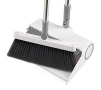 Mitclear Dustpan and Brush Set Long Handle, Broom & Dust Pan Combo for Home, Household Sweeping Brush Tall Dustpan for Lobby Kitchen Room Office Garden Floor Indoor & Outdoor