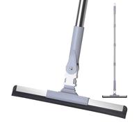 Mitclear Floor Squeegee Broom with Long Handle(47IN), Shower Scraper Water Squeegee Wiper, Rubber Mop for Wet & Dry Cleaning Dust, Liquid, Pet Hair for Hardwood, Tile, Kitchen, Wet Room, Bathroom
