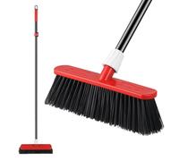 Mitclear Garden Broom Heavy Duty, Yard Brush Outdoor Long Handle 57IN | Outside Sweeping Brushes with Hard Bristle, Patio Stiff Brush for Sweeping Fallen Leave Weed Stone Gravel Debris