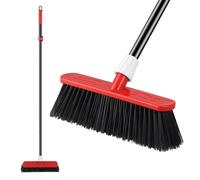 Mitclear Outdoor Broom Heavy Duty, Stiff Garden Sweeping Brush, Hard Yard Brush with Long Handle for Cleaning Decking Patio(57IN)