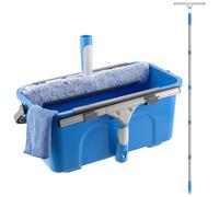 Mitclear Professional Window Cleaner Equipment, Bucket 3Gal/12L, Silicone Squeegee 14IN, Microfiber Scrubber, 6.5Feet Long Handle, Cloth, Window Cleaning Kit for Home Outdoor Windows, Car, Panel
