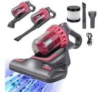 Mite Removal Mattress Vacuum Cleaner with UV Light for Bed Bugs, 10KPa Suction, LED Screen, HEPA Filter, Bed Mattress Cleaning Machine Vacuum Dust Mites Cleaner Handheld Cordless Vacuum for Bed, Sofa