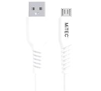 MiTEC 1M USB-A to Micro-USB Cable - White Charging Cable with Anti-Split Housing Compatible with Smartphone, Tablets and other devices with Micro-USB Ports