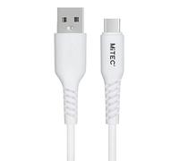 MiTEC 2M USB-C Cable - White USB-A to USB-C Charging Cable with Anti-Split Housing Compatible with Samsung, Android and all Devices with a Type-C Port