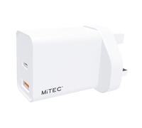 MiTEC MITEC 18W USB-C & USB-A PD MAINS CHARGER WHITE MiTEC MITEC 18W USB-C & USB-A PD MAINS CHARGER WHITE