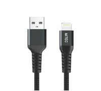 MiTEC MFi Certified 1M USB-A to Lightning, Black Braided Fast Charging Cable - Compatible with iPhone 14 13 12 11 XS XR X Pro Max Mini 8 7 6S 6 Plus 5S SE iPad AirPods