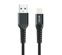 MiTEC MFi Certified 1M USB-A to Lightning, Black Braided Fast Charging Cable - Compatible with iPhone 14 13 12 11 XS XR X Pro Max Mini 8 7 6S 6 Plus 5S SE iPad AirPods