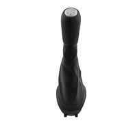 Miter 5 Speed Car Leather Gear Shift Knob Lever Shifter Boot Cover Case Replacement for Renault Clio 2 II Clio 3 III Megane 2 II Scenic II Kangoo (Color Name : Chrome Beige)(Matte Black)
