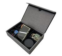 MITER carrying case for DAP + earphone, Handmade Italy PU leather Hard Standing case for 2 IEM earphones + 1 digital audio player Storage carry cover box (Multi Case-Black)