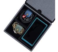 MITER Carrying Case for FiiO iBasso Sony Shanling HiBy Cayin Astell&Kern Questyle, Handmade Acrylic Window Hard Storage Box for IEM Earphones + Digital Audio Player (Acrylic 4 Earphones Case-Black)
