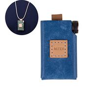 MITER Case Cover for iFi GO blu Air/iFi GO blu DAC, Handmade Italy Pueblo Leather Case Cover with Necklace Cord for GoBlu Blue