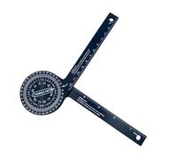 Miter Saw Protractor, Aluminium Angle Finder with 360° Rotating Arm, Dual-Scale for Single & Miter Cut, Laser-Engraved Markings, Angle Gauge for Woodworking Crown Moulding Pipe Measuring (Black)