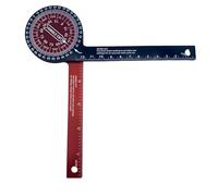 Miter Saw Protractor, Aluminium Angle Finder with 360° Rotating Arm, Dual-Scale for Single & Miter Cut, Laser-Engraved Markings, Angle Gauge for Woodworking Crown Moulding Pipe Measuring (red)