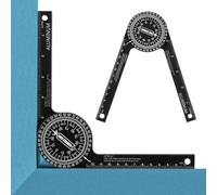 Miter Saw Protractor, Angle Finder Tool, 7 Inch Aluminum Metal Professional Mitre Protractor, for Inside Outside Corner Measuring, Crown Molding, Carpentry, Miter Cuts