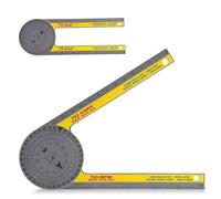 Miter Saw Protractor Replace Model Miter Saw Protractor Angle Finder Tool 360 Protractor Portable Miter Saw Protractor with Measuring Scales for Inside Outside Corner Skirting (Yellow)