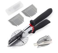 Miter Shears, 45 to 135 Degree Angle Cutter Adjustable Beading Cutter Multi-Function Trunking Scissors with 12 Spare Blades Gasket Shear for Cutting Soft Wood Plastic PVC