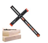 Miter Square Tool - aluminum square rule, multifunction gauge | twins purpose layout instrument with punch slots for T-measurement and angular cutting use in cabinet joinery shop fitting work