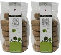 MITERRA Cretan Barley Rusks 2 x 630g (1.26kg) | Authentic Greek Wholemeal Rusks with Sourdough | Traditional Cretan Snack | Baked with Extra Virgin Olive Oil | High Fibre, Low Fat, No Preservatives