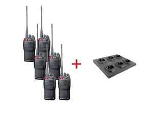 Mitex General DMR UHF Six Pack + 6-Way Charger Durable two-way DMR radios crafted for professionals requiring resilient communication tools.