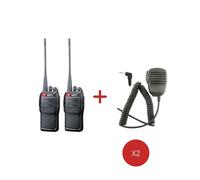 Mitex General DMR UHF Twin Pack + Speaker Mics Durable two-way DMR radios tailor-made for professionals and equipped with a Remote Speaker Microphone