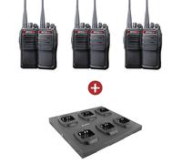Mitex General Xtreme Six Pack with 6 Way Charger Powerful IP66 rated heavy duty two-way radios with 6-way charger