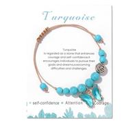 Mitgebsel Armband Armband Schmuck Naturstein Armband Amethyst Blau Türkis Armband Handgewebtes Schmetterling Anhänger Armband Armband Uhr Kinder Junge (B, One Size)