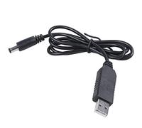 Mitheuum Converter 5V To DC 9V 12V Module Cable 2.1mm 5.5mm 1M | Supports 5V input with 9V/12V max outputs; 0.8A recommended; 1 meter length, black housing.