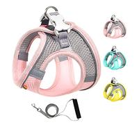 Mitili Step-in Air Adjustable Breathable Mesh Dog Harness and 5 ft Leash Set,No Choke Lightweight Reflective Pet Vest Harnesses with Soft Handle for Small Dogs (XS(Chest:8-11"-Fit Cats), Fresh Pink)