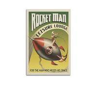 MITIN Vintage Space Poster Rocket Man Leisure Lounge Decorative Painting Canvas Wall And Art Picture Family Bedroom Decor 24x36inch(60x90cm)