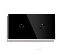 MITINGER Touch Light Switch,Touch Switch Double 1 Gang 1 Way Dimmer Touch Light Switch Panel Wall Switches Touch Sensor Dimmable(Black)