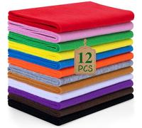 MITINU 12 Rolls 8"x35"(20.5x90cm) 1.4mm Thick Soft Felt Fabric Sheet 12 Assorted Classic Series Colors Felt Pack for DIY Craft Sewing Squares Nonwoven Patchwork