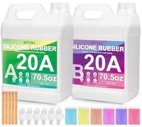 MITINU Silicone Mold Making Kit -141oz Total 20A Liquid Silicone Rubber | (1:1 Mix), Non-Toxic & Bubble Free Platinum Cure Silicone for Making Molds for Resin, Soap, Concrete, Craft Molds