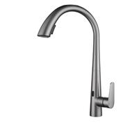 Mitiur Gray Infrared Touchless Kitchen Faucet - Pull Down Sprayer, 2 Spray M, Swan Neck Design, Modern Hot & Cold Water Sink Tap for Effortless Cooking