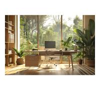 Mitivcati Office Background for Video Conference Modern Cozy Home Office Space Work Place Backdrop Sunlight Indoor Plants Tranquil Work Environment for Live Video Zoom Calls Studio Props Decor 7x5ft