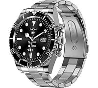 MITLOW Men's 1.28" Stainless Steel Touchscreen Smartwatch for Android iOS, Fashionable Mechanical Smartwatch, Bluetooth Calls with Heart Rate Monitor/Sleep Monitor,C