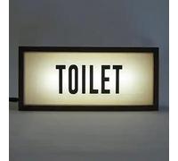 MITLOW Restroom Neon Sign, LED Light Up TOILET Sign, with Remote Control, Acrylic Surface and Wooden Case, Wall Decoration Sign for Shop Store Bar Pub Club, Public Restrooms Service