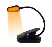 Mito Red Light - Amber Clip On Book Light for Nighttime Reading - Portable, Rechargeable with 360 Gooseneck