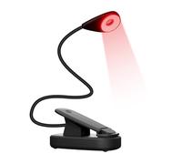 Mito Red Light - Circle Red Light Book Light - Book Lights for Reading at Night - Portable, Rechargeable Book Light Clip On with 360° Gooseneck - Reading Lights for Books in Bed