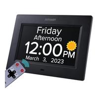 Mitoart Digital Alarm Clock with Date and Day of the Week for Dementia Seniors, Multiple Alarm Games, Auto SDT, Designed Specifically for Seniors, Black