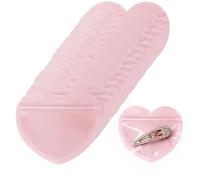 MITOB 100 Pack 3.35 x 3.94 inch Small Packets Pink Heart Shaped Transparent Reusable Resealable Bags Cute Jewelry Packaging for Homemade Earring Bracelets Candy Snack Party Favor Wedding Goodies