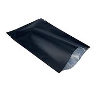 MITOB 200 Pieces Mylar Bags Open Top Food Storage Bags Matte Foil Bag Flat Heat Vacuum Seal Aluminum Pouch for Coffee Packing (3.15x4.72 inch, Matte Black)