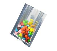 MITOB Silver Aluminum Foil Pouch Heat Seal Front Window Plastic Mini Open Top Flat Vacuum Packaging Mylar Bag Food Small Sample Mylar Storage with Tear Notch (200, 1.9x2.7 inch)