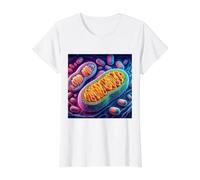 Mitochondria Cellular Biology Energy ATP Value Graphic T-Shirt, Women, White, M
