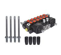mitoharet 6 Spool Hydraulic Backhoe Directional Control Valve with 2 Joysticks 11 GPM for Tractor Loader Motors Spool Double Acting SEA Ports