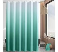 MitoVilla Extra Long Shower Curtain 72 x 84, Teal Blue Ombre 84 inch XL Waffle Fabric Shower Curtains for Modern Luxury Bathroom Decor, Waffle Weave Textured 180GSM Weighted Shower Curtain 84 inch