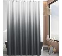 MitoVilla Grey Ombre Waffle Fabric Shower Curtain, Modern Waffle Weave Textured Shower Curtains for Luxury Rustic Bathroom Decor, Vintage Weighted Bathroom Shower Curtain, 72 x 72