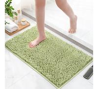 MitoVilla Sage Green Bathroom Runner Rugs, Soft Absorbent Non Slip, Thick Washable Plush Bath Rugs, Modern Chenille Shower Floor Mat, 20" x 32"
