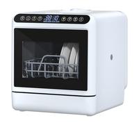 Mitoydoe Compact Countertop Dishwasher, 1000W Portable Mini Dishwasher with 6 Wash Programs, 5 Place Settings, 2-Tier Rack, and 3-Spray Arm, High-Temperature Cleaning, LED Display, and Dual Water Sup